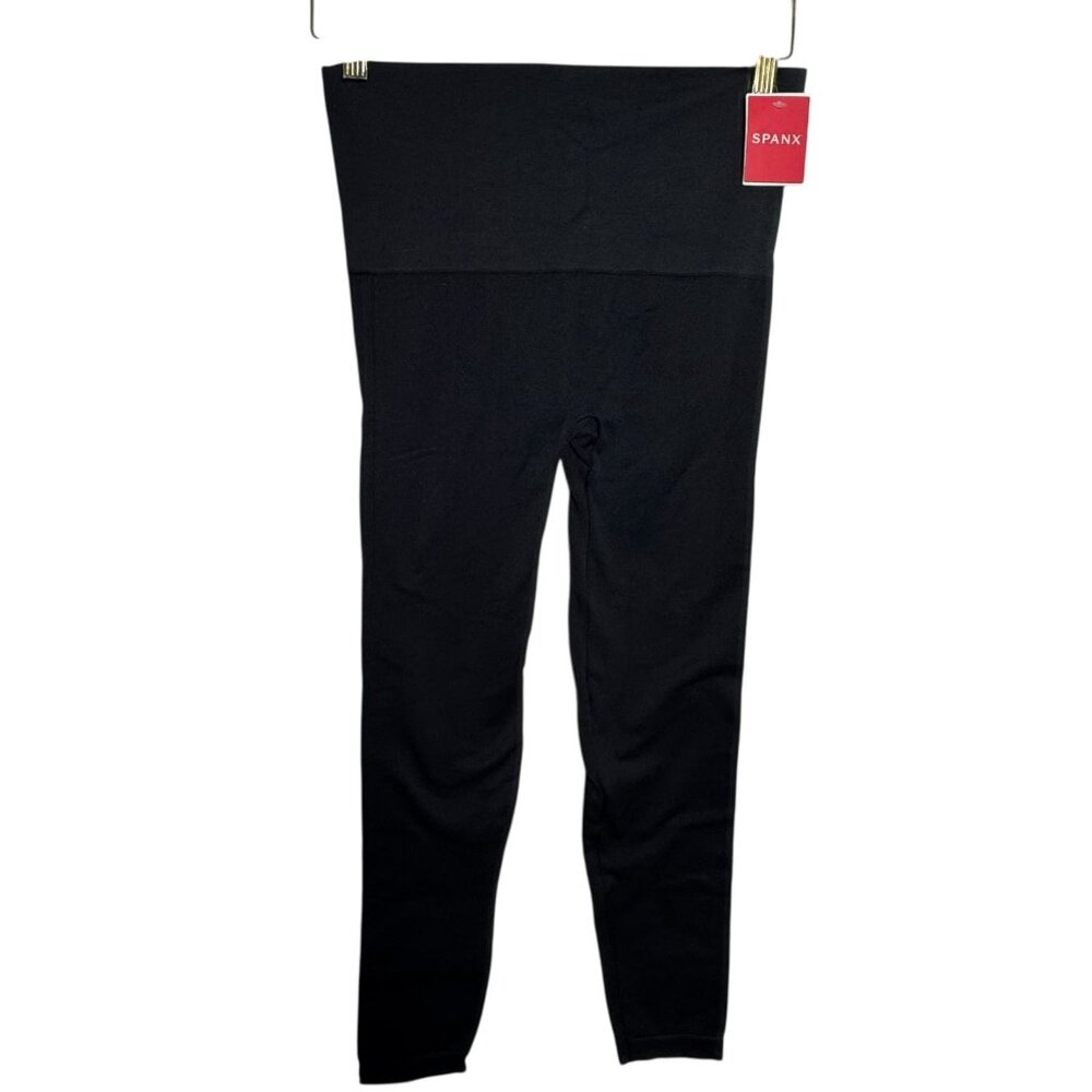 NWT SPANX L Look At Me Now Black Leggings